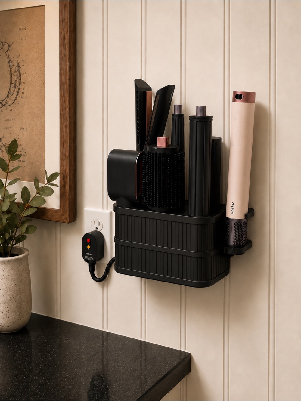 Dyson Co-anda2X Black Wall-Mounted Hair Tool Organizer